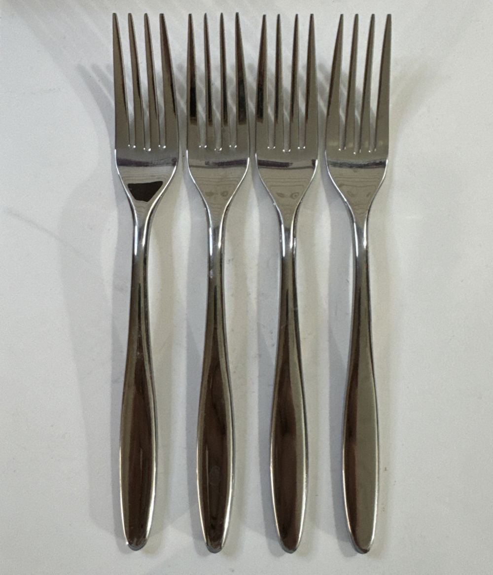 Set Of 4 Dinner Forks Gourmet Settings GS Flatware Ellipse